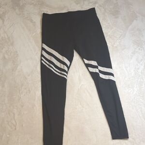 Black Leggings with White Stripes
